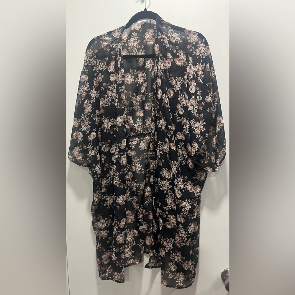 Maurices Black Floral Blouse